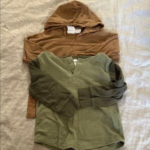 Zara & old navy Pullover Henley Hoodie. 18mo -3t